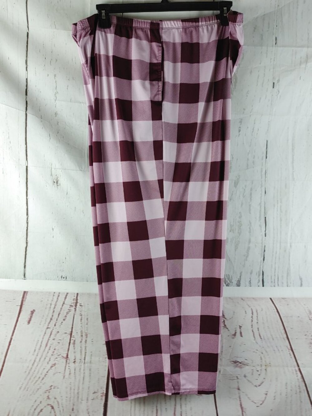 Joyspun Hello Beautiful Size 3X(22W-24W) Maroon/Plaid 2pc Lounge Set W/Pocket - Picture 16 of 16